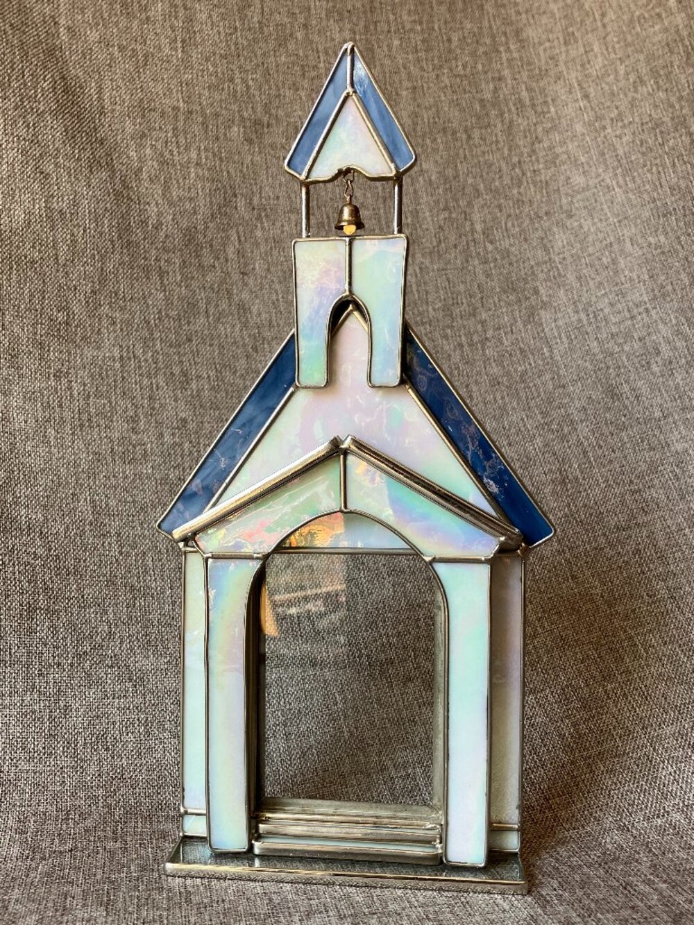 Beautiful Stained Glass Chapel Church w/Bell Photo Frame Wedding Holy Communion